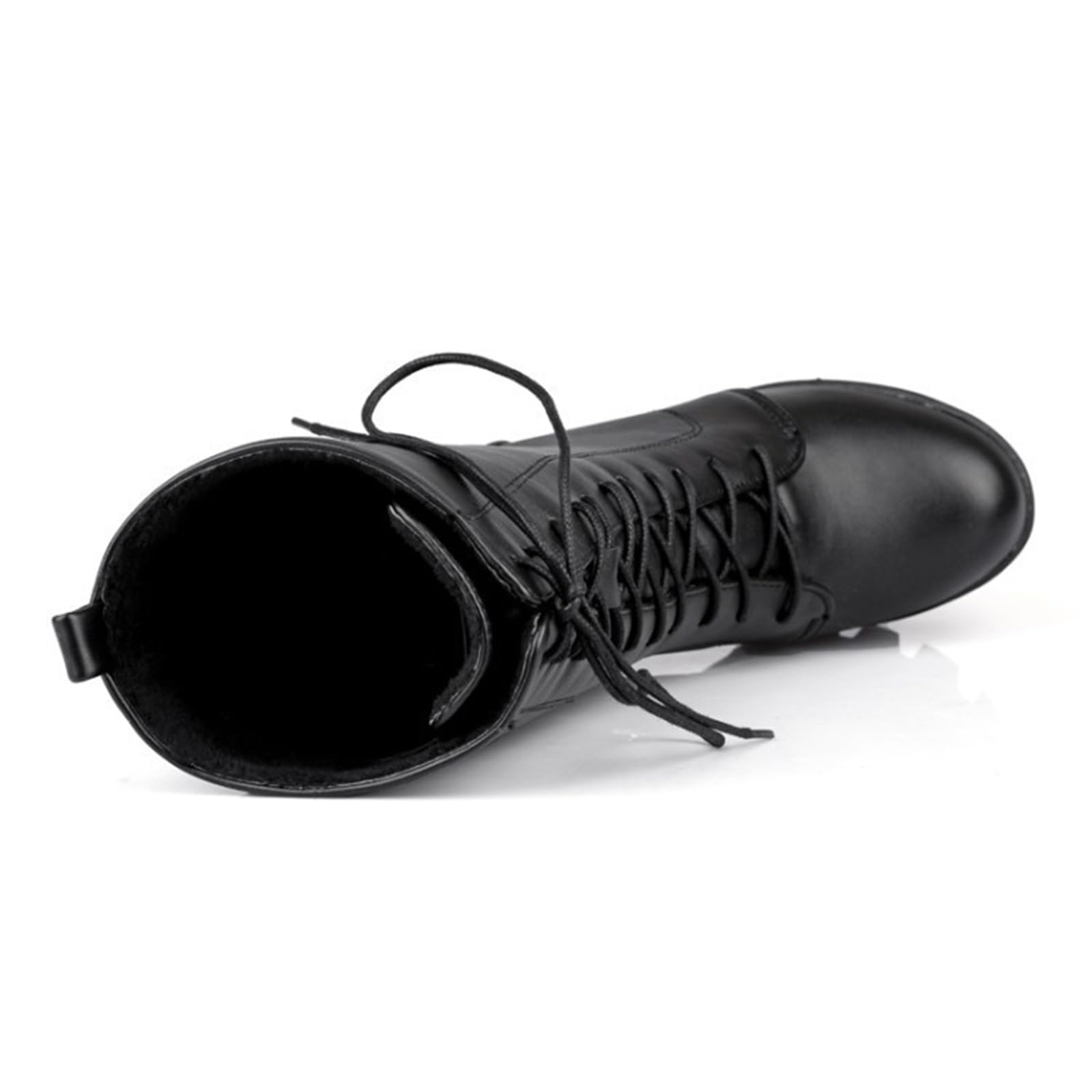 MEECHI Stivaletti da Donna in Stile Gotico 2023 Nuovi Stivali Stringati con Tacco Largo Caldi Booties in Peluche Stivali Corti in Pelle PU Ankle Boots da Autunno Inverno Scarpe alla Caviglia
