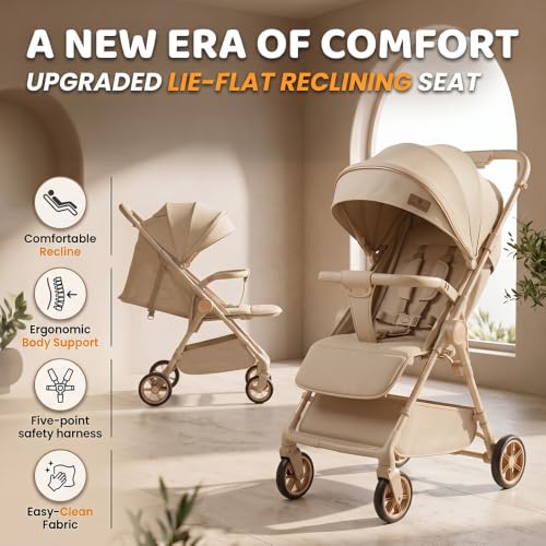Image of StarAndDaisy Baby Stroller for Boy & Girl 0 to 3 Years | Foldable Baby Stroller |Pram with Reversible Handle, Multi-Recline Seat, 5-Point Safety Harness & Storage Basket
