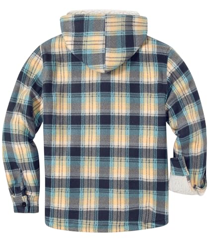 Image of GEEK LIGHTING Men's Flannel Shirts Jacket Sherpa Lined Fleece Plaid Hoodie Long Sleeve Winter Warm Coat