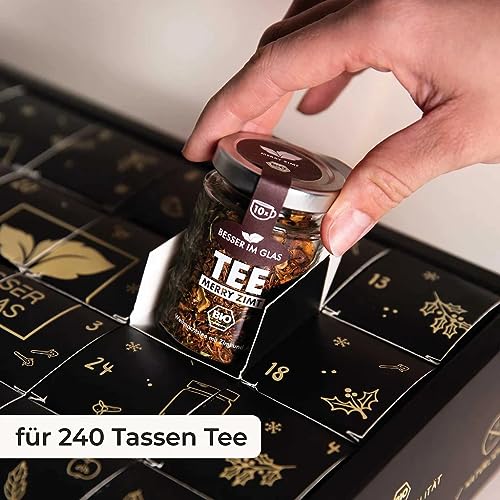 Besser im Glas Bio Tee Adventskalender 2025 | 24 Gourmet Teesorten nachhaltig verpackt | natürlich süß, vegan, ohne Zucker & ohne Kalorien | Tee Geschenk | Zitronentee, Früchtetee &...
