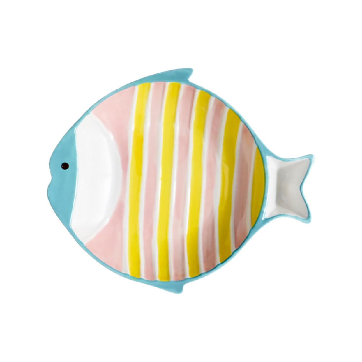 BCOATH Ceramic Cat Bowl Multi Function Pet Bowl for Cats and Kittens Fish Shaped Water and Food Dish Easy to Clean Sturdy Structure User Friendly Design for Feeding