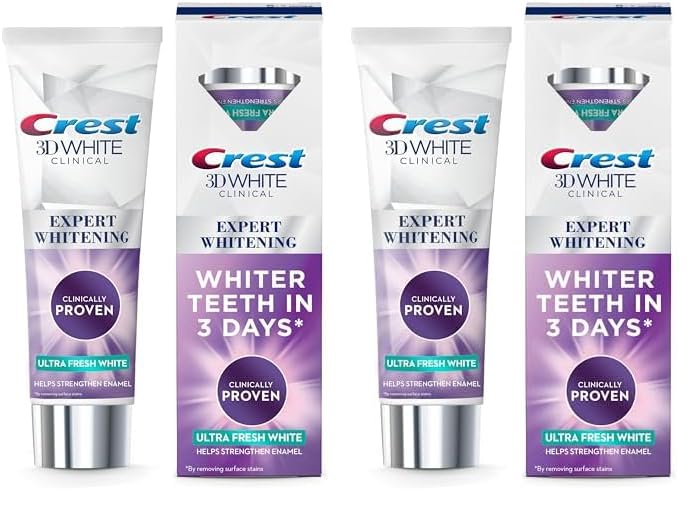 Crest 3DWhite Clinical Ultra Fresh White Advanced Whitening Technology Toothpaste 75ml (Pack of 2)