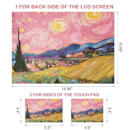Image of DINKY 15.6 inches Laptop Skin Sticker Netbook Universal Reusable Protector Cover Decal Fits 13 13.3 14 15 15.4 15.6 inch Laptop Protector Notebook, Pink Starry Sky Field