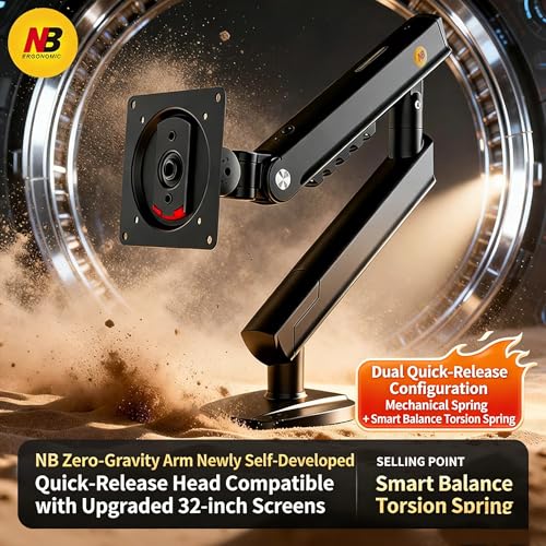 Image of Monitor Spring Arm 360 Degree Movement | 9 Kgs Max Load Capacity | Aluminium (17-32 inch Mechanical Spring Arm)