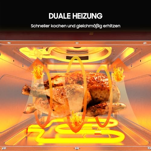 Heteluchtfriteuse, 6,7 liter, airfryer XXL, heteluchtfriteuse zonder vet, 2200 W heteluchtfriteuse met 8 kookprogramma's, digitaal display, met Duits receptenboek - Afbeelding 3