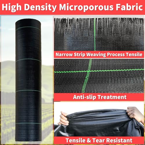 Image of 3ft x 300ft Landscape Fabric -Heavy Duty Weed Barrier Fabric for Landscaping, Weed Blocker Cloth,Geotextile Fabric for Garden, Driveway & Ground Cover, Garden Weed Mats,Grid Design