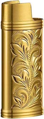 Funda de metal para encendedor de encendedor, soporte para encendedor BIC tamaño J5 (dorado)