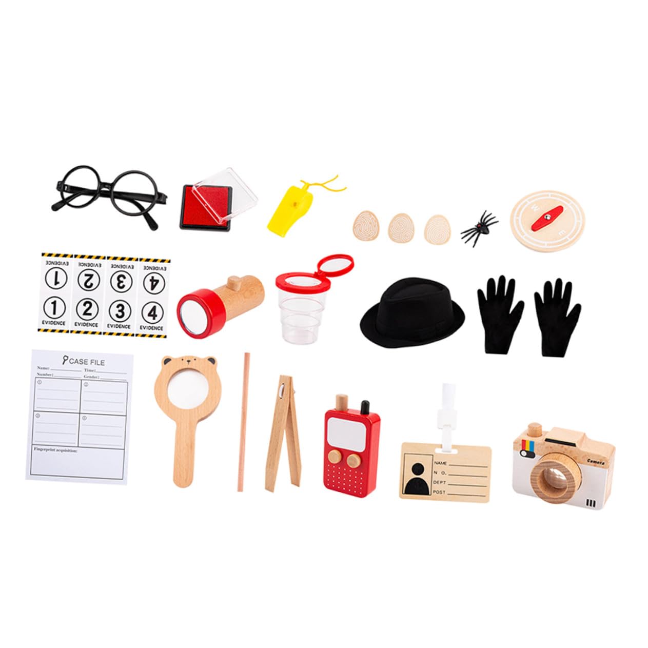 Hohopeti Kit de Detective 3 a 5 Años, Disfraz de Detective Herramientas de Simulación, Juego de Roles para Desarrollo Creativo y Actividades de Espionaje Educativas