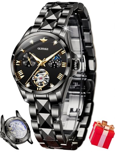 Image of OUPINKE Automatic Watch for Women Self-Winding Luxury Original Ladies Watch | Skeleton Mechanical Diamond Gold /Black /Sliver 24 Hours Gift Wrist Watches