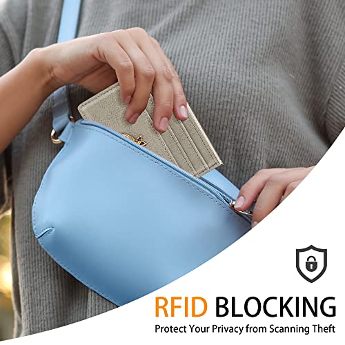 Image of SEAVILIA Card Holder Keychain Wallet for Women with ID Window RFID Coin Purse Bee Gifts Slim Minimalist Small Wallet
