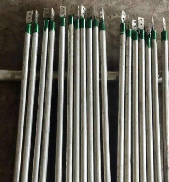 Image of 1 Metre GI Earthing Electrode for 4-5 KW Load | 39 Inch Length 48 mm Diameter Galvanized Iron Strip | Lightning Arrester Earthing Rod for Home, Office, Solar Systems & EV Charging Stations