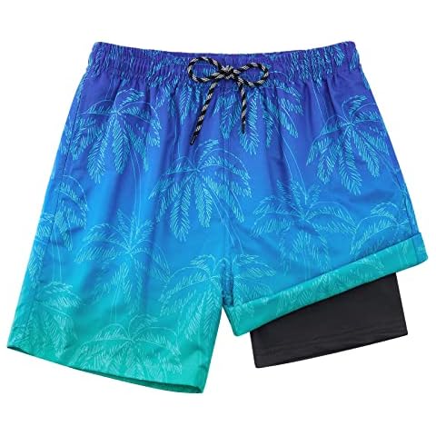 Cozople Boys Swim Trunks with Compression Liner Cover