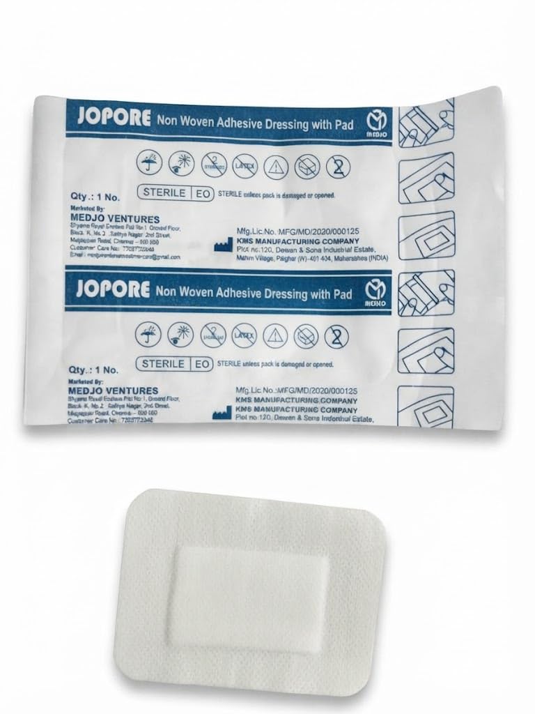 JOPORE NON WOVEN ADHESIVE DRESSING WITH PAD SIZE : 5 X 7.2CM ( PACK OF 15)