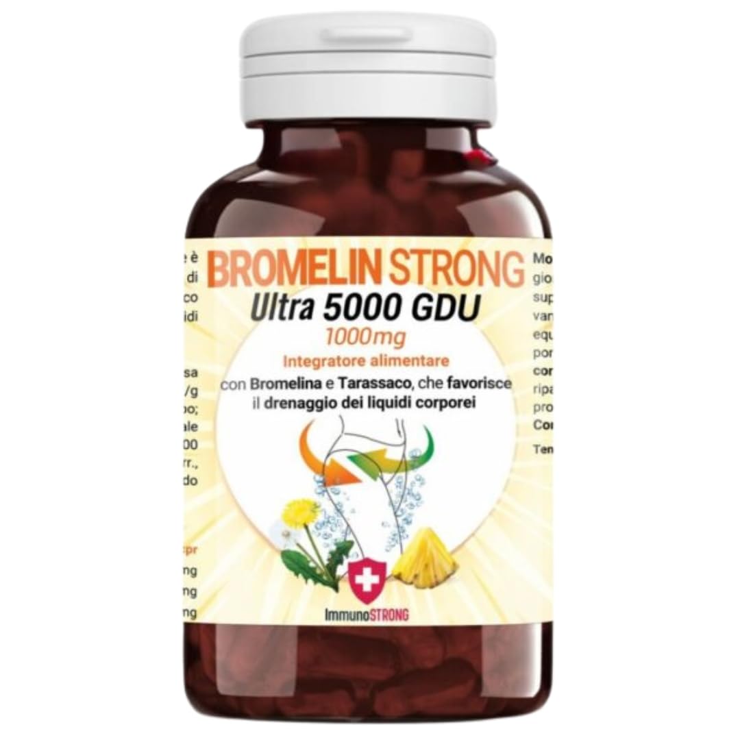 Bromelina Forte Drenante - Bromelina Drenante Purissima Alto Dosaggio 5000 Gdu/G Con Tarassaco Ad Azione Anticellulite E Detox 120 Compresse 1000 Mg* - ImmunoSTRONG