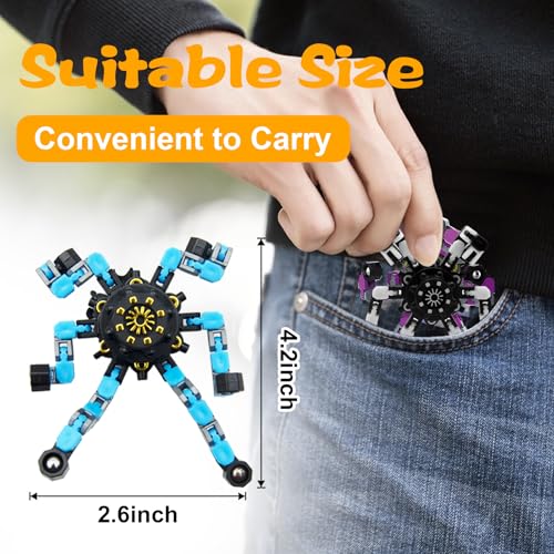 36PCS Transformable Fidget Spinner for Kids,Deformable Chain DIY Robot Spinner Sensory Toy, Stress Relief Fingertip Gyros Fidget Toys Party Favors Graduation Gifts by Szcuelz - Image 4