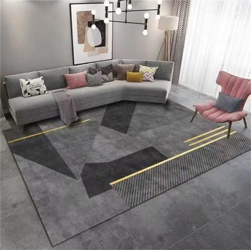 Tapis minimaliste moderne gris foncé 50x80cm robuste et lavable - 2