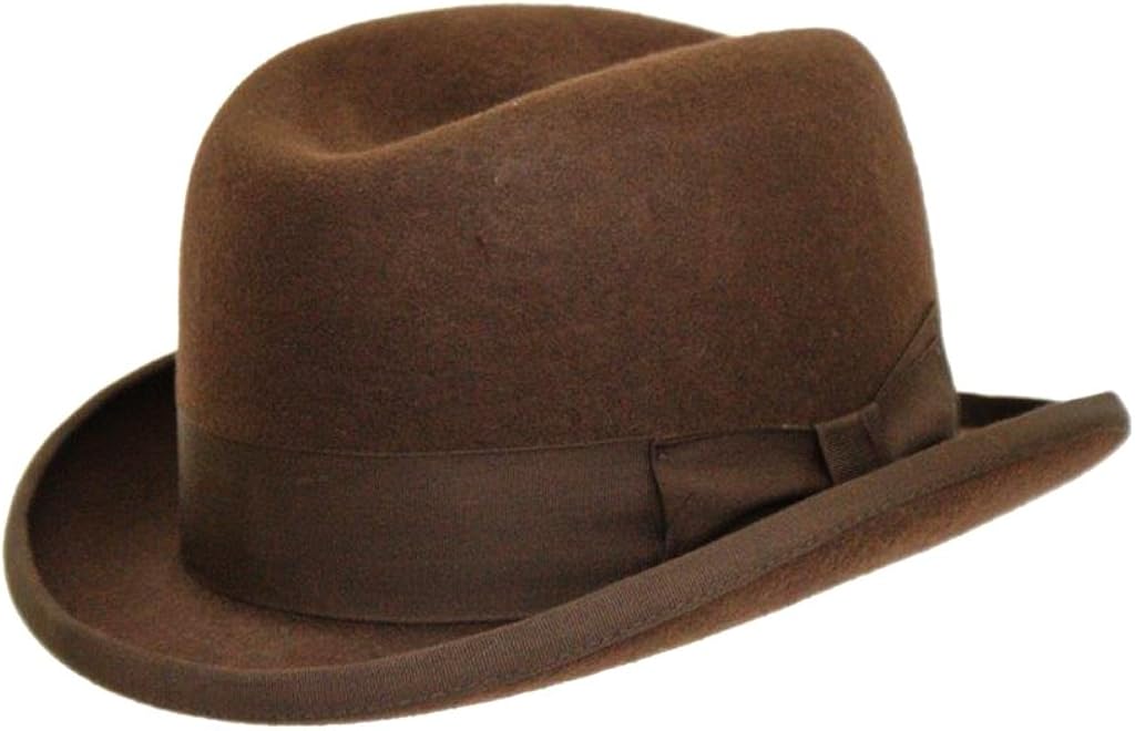 Brown homburg hat Clearance