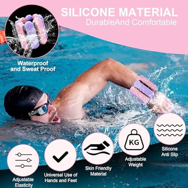 Ankle and Wrist Weights for Women, Adjustable Weights Set of 2 (1Lb Each), for Walking, Yoga, Dance, Gym