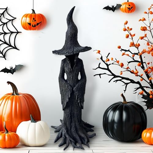 PAPABA 19.7 Inch Witch Figurine of Cracker Barrel, Gothic Halloween