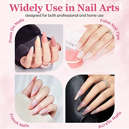 20Pcs Modelones Nail Glue For Acrylic Nails, 40G Large Capacity Professional Nail Bond False Nail Tips Glue For Broken Nails Adhesive Super Bond For Press On Nails Safey Non-Toxic Long Lasting #TOP4