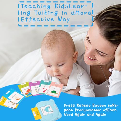 Image of 510 Words Talking Flash Cards Learning Montessori Toys Speech Therapy Toys, Autism Sensory Toys for Autistic Children, Flash Cards for Toddlers Boys and Girls Bilingual English and Spanish