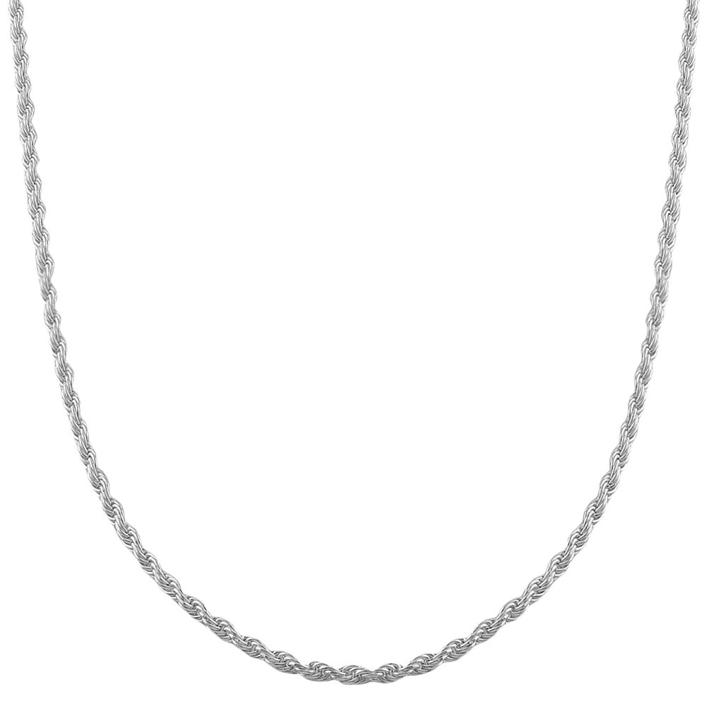 Collar cadena pulsera tobillera Tipo Corde Cordon de fina plata de ley 925 1mm Bisutería Italiano Mujer Hombre - 15, 20, 25, 30, 35, 40, 45, 50, 55, 60, 65, 70, 75, 80, 85, 90, 95, 100cm