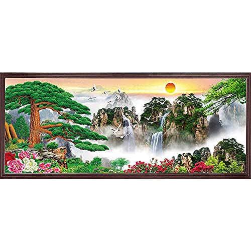 Peinture diamant 5D plein strass cristal brillant motif soleil 40x120