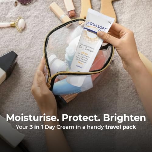 Image of Aquasoft Day Cream SPF50+ PA+++ w /Triple Action care for moisture, sun protection & brightening Formulated with Sodium Hyaluronate, Niacinamide, antioxidants, 150g,Pack of 2