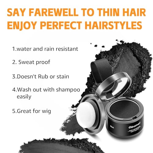 Image of Natural Hairline Powder, Hair Shading Sponge Pen, Hairline Shadow Powder Stick, Quick Root Touch-Up Eyebrow Stamp Root Cover Up Hairline Black Root Touchup 4gm For Women And Men (BLACK, 4G)