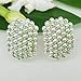 Navachi 18k Gold Plated Green Crystal Little Pearl Omega Back Az1879e Earrings