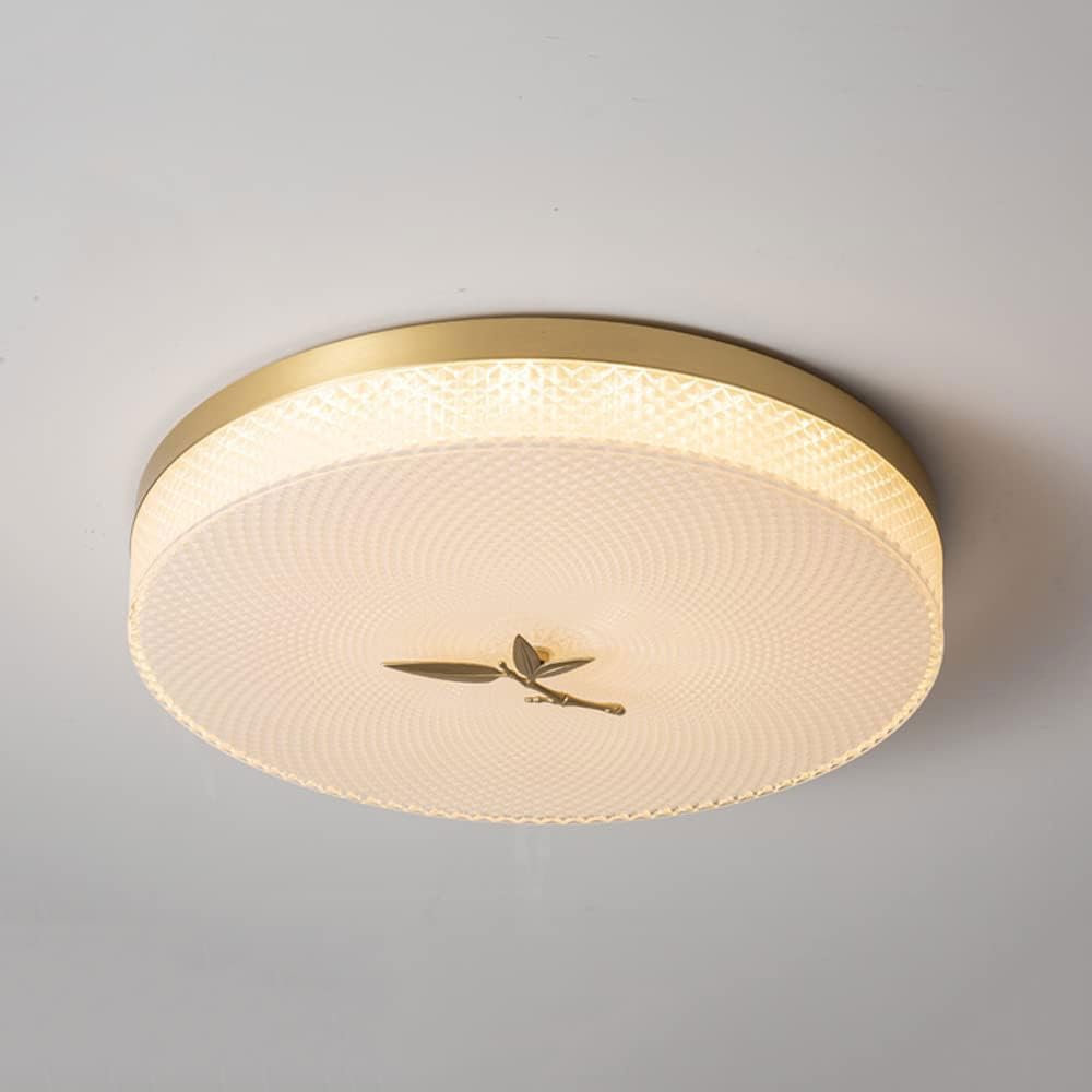 Plafonnier de chambre style chinois en laiton et luminaire LED encastré