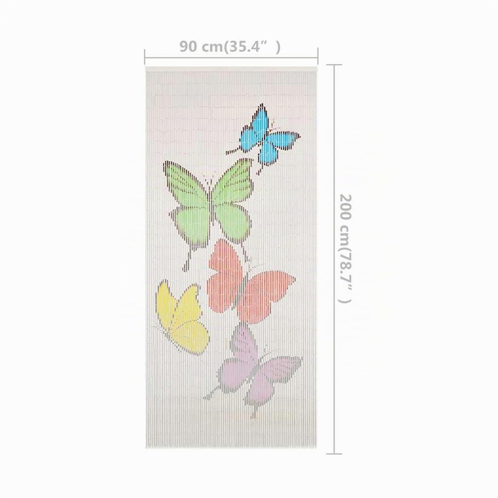 vidaXL Cortina de Bambú para Puerta contra Insectos Casa Hogar Jardín Terraza Patio Decoración Estilo Visillo Estor Persiana Mosquitera 90x200 cm