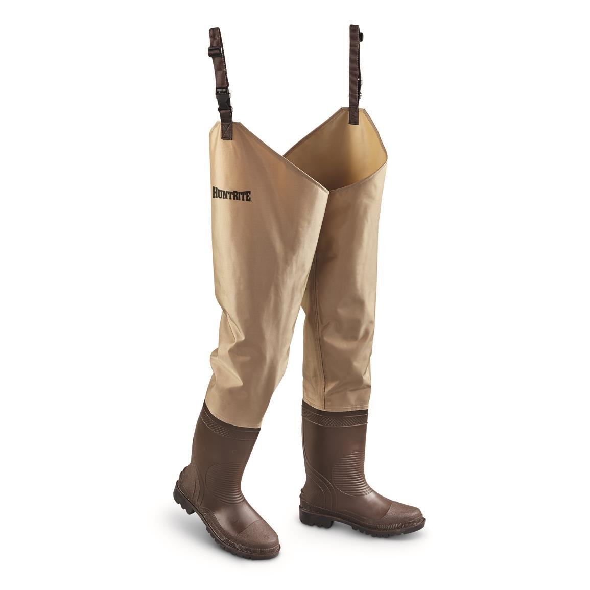 HUNTRITEMen's Hip Wader Boots Nylon PVC, Great for Fishing and Hunting