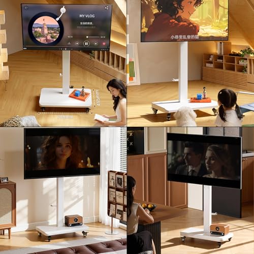 Soporte móvil para TV con ajuste de altura y ruedas miniatura 6