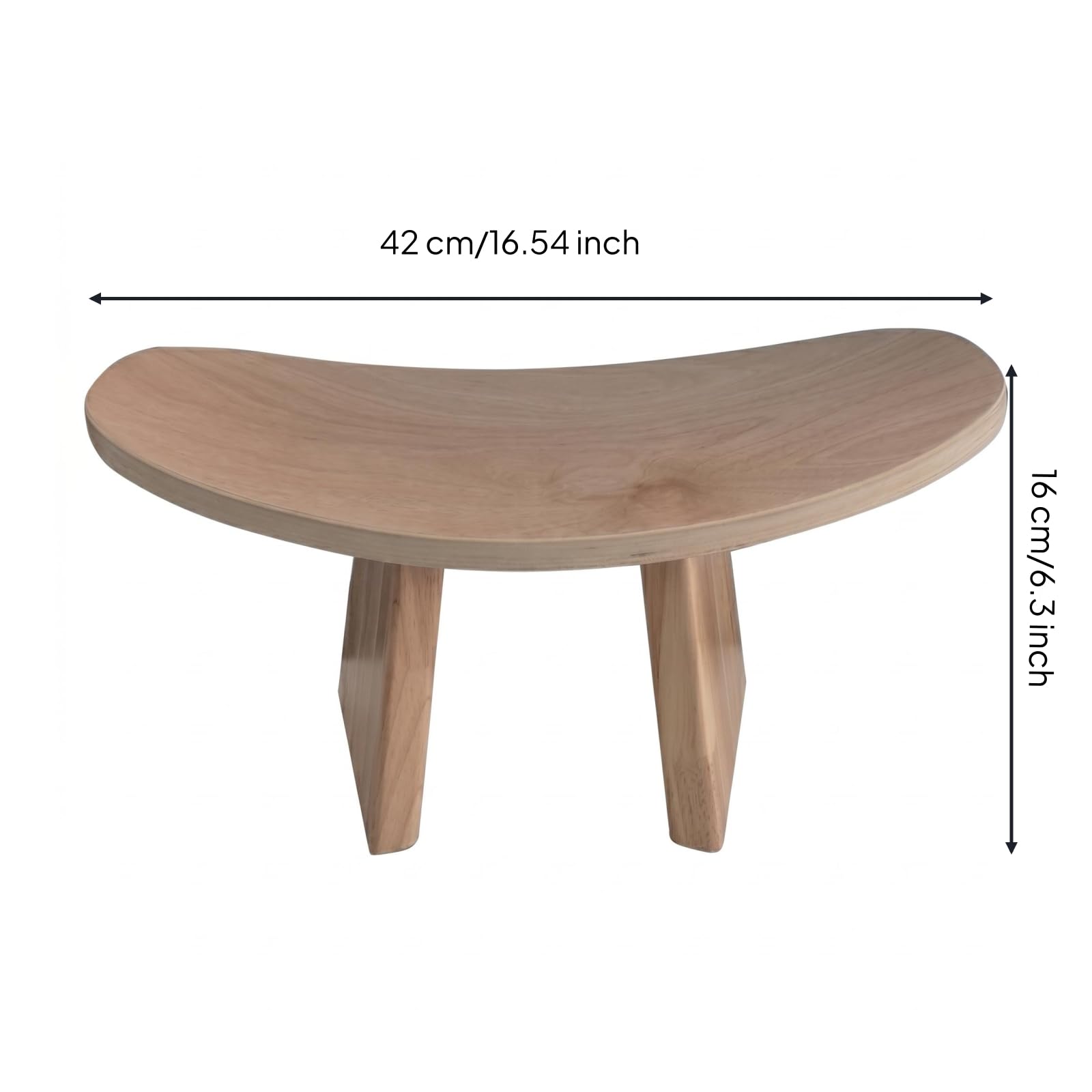 Sedia Meditazione Curvo in Legno Poplar Inginocchiatoio Compatta Struttura Resistente Ideale per Postura Stabile Adatta per Meditazione Relax Soggiorno, 42 21 20 CM, Legno Naturale