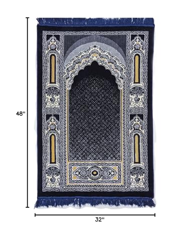 Tapete de oración islámico Modefa doble felpa grande miniatura 2