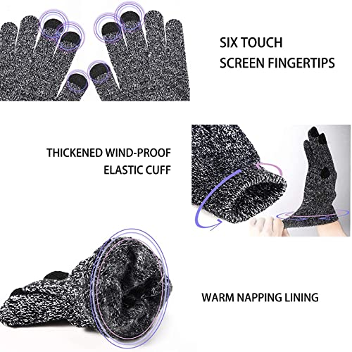 image for BCDlily Winter Knit Gloves Men Women Thermal Cold Weather Full Finger 