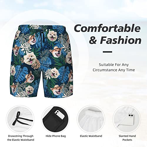 Custom Hawaiian Swim Trunks with Face Personalized Photo Men Shorts Customized Novelty Summer Board Short3