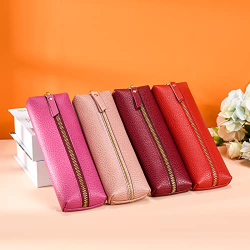 Sluxa Genuine Leather Pen Case, Cowhide Pencil Pouch With Zipper, Soft Black Pen Bag For Adults. #TOP4