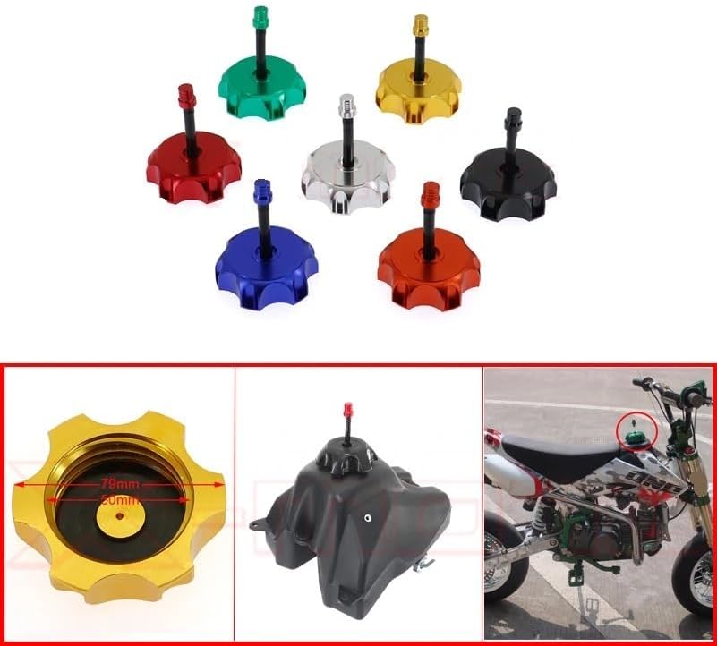 Motorbike Petrol Tank Cap Universal 50mm CNC Aluminum Gas Fuel Tank Cap with Vent Cap for YA&MAHA Motorcycle Dirt Bike for ATV