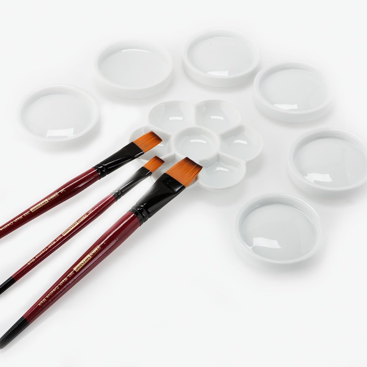 Creative Mark Ebony Splendor Long-Handled Synthetic Sable Paint Brush, Round Set of 9, Teijin Multi-Filament Hair, Handcrafted Synthetic Paint Brushes for Acrylic Painting, Watercolor Painting & More