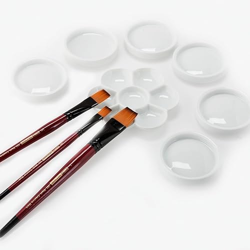 Miniatura 3 de Creative Mark Ebony Splendor - Brocha sintética de mango corto para pintura de marta sintética, Rigger # 2, pelo multifilamento Teijin, pinceles