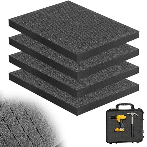 xiaoxiaozhijia 4PCS Mousse Prédécoupée Cube,Plaques en Mousse 400 x 300 x 25mm,Convient pour les coffrets de protection, les doublures de boîtes à outils