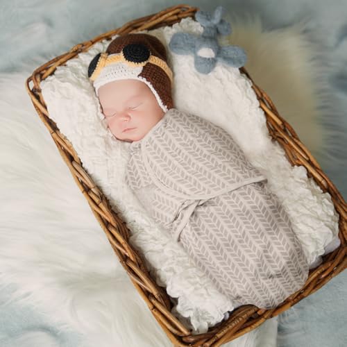 Image of GLLQUEN BABY Swaddles for Newborns 0-3 Months, Adjustable & Easy Fastener | 3-Pack, Organic Cotton Swaddle, Womb-Like Nursery Swaddling Blanket reduces startle reflex, soft and skin-friendly fabric