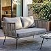 LIFERUN 2-Sitzer Polyrattan Lounge Sofa, wetterfeste Garten- und Balkonmöbel, komfortable Sitzbank mit Lehne, vielseitig nutzbar für Innenbereich, Garten, Terrasse und Wintergarten, Grau