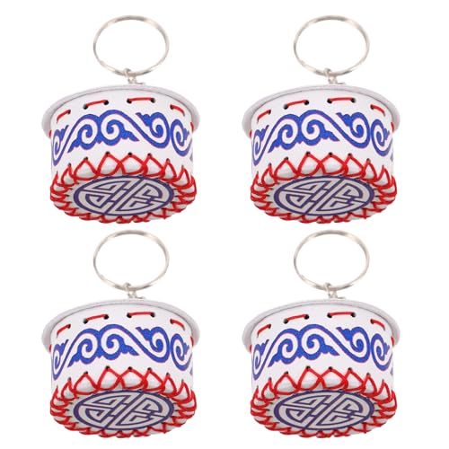 GATHINESS Lot de 4 Set de Set de Porte-clés Yourtes Mongoles Traditionnels en Pu, Accessoires Ethniques Uniques pour Paquet à Dos et Souvenirs de Voyage Faciles à Transporter