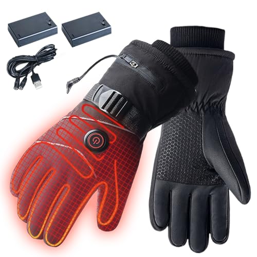 Yjkedfh Guantes Térmicos de Trabajo - 3 Modos Ajustables Calentamiento Completo Guantes Tactiles,Manoplas Táctiles Calentamanos para Viajar Esquiar Ciclismo Exterior Nieve Trabajo Casa Mujer