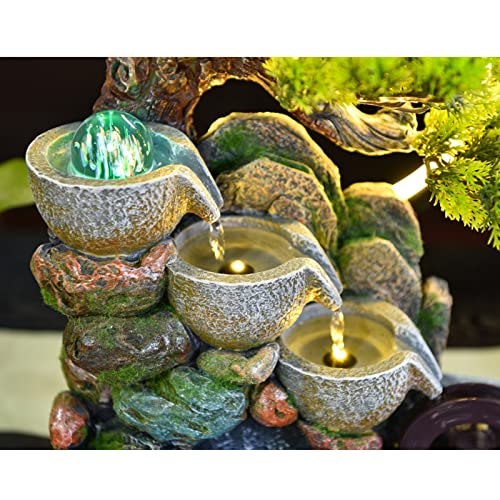 Fuente de escritorio interior zen el regalo ideal de cascada iluminada 5