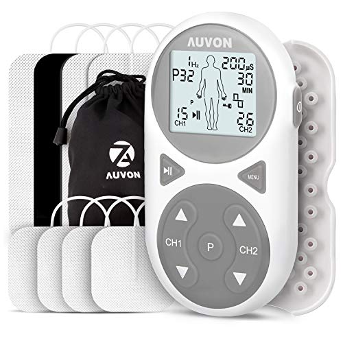 AUVON 32 Modes TENS Unit Muscle Stimulator (TENS+EMS+Massage), TENS Machine with 11 TENS Modes for Pain Relief, 11 EMS Modes for Muscle Management, 10 Massage Modes for Relaxation, and Electrode Pads