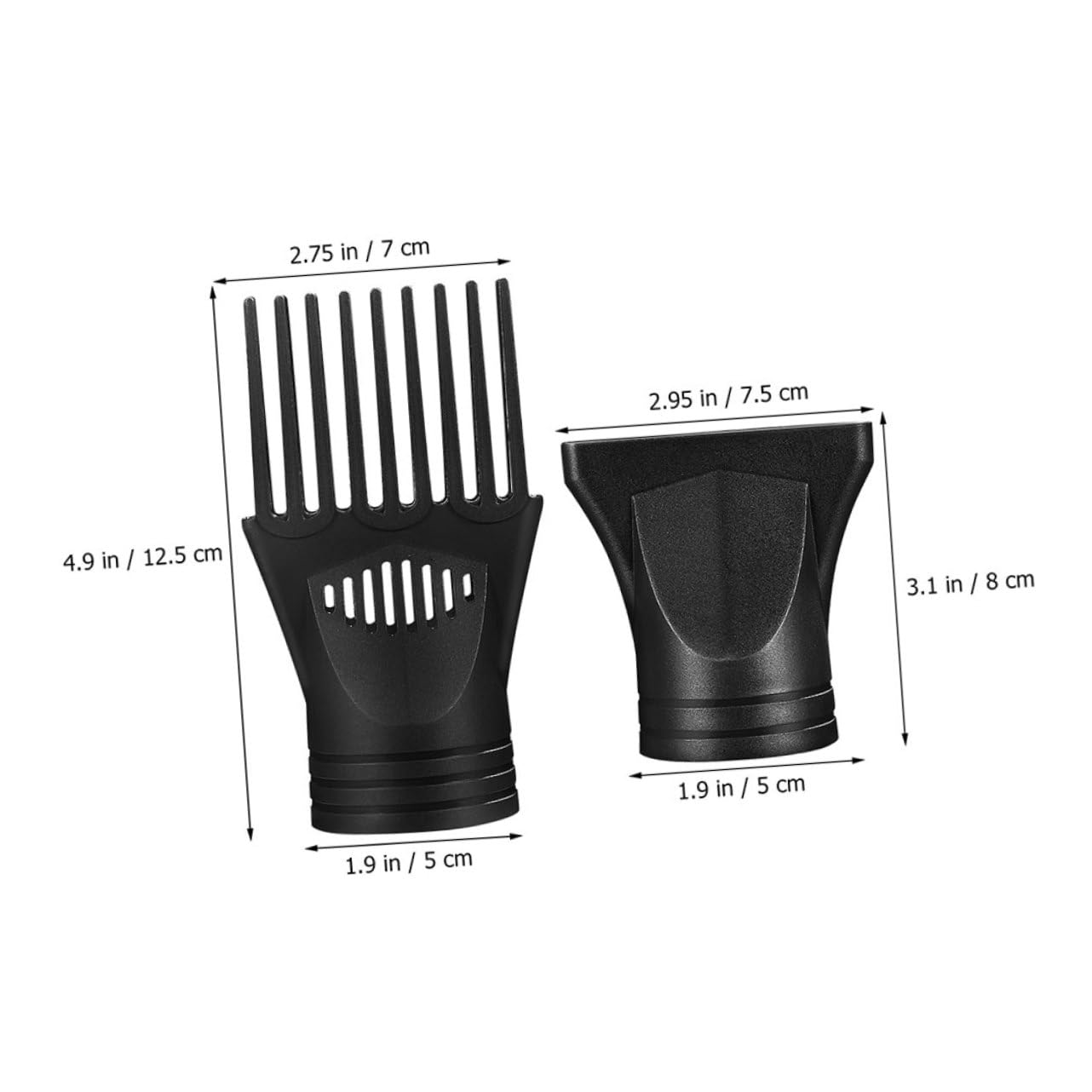 CALLARON 5 Sets Haartrockner Zubehör Diffusor Haartrocknerkappe Föhne Haartrocknerdüse Föhnaufsätze Lockenfön Föhnspitze Föhndüse Nylon Schwarz